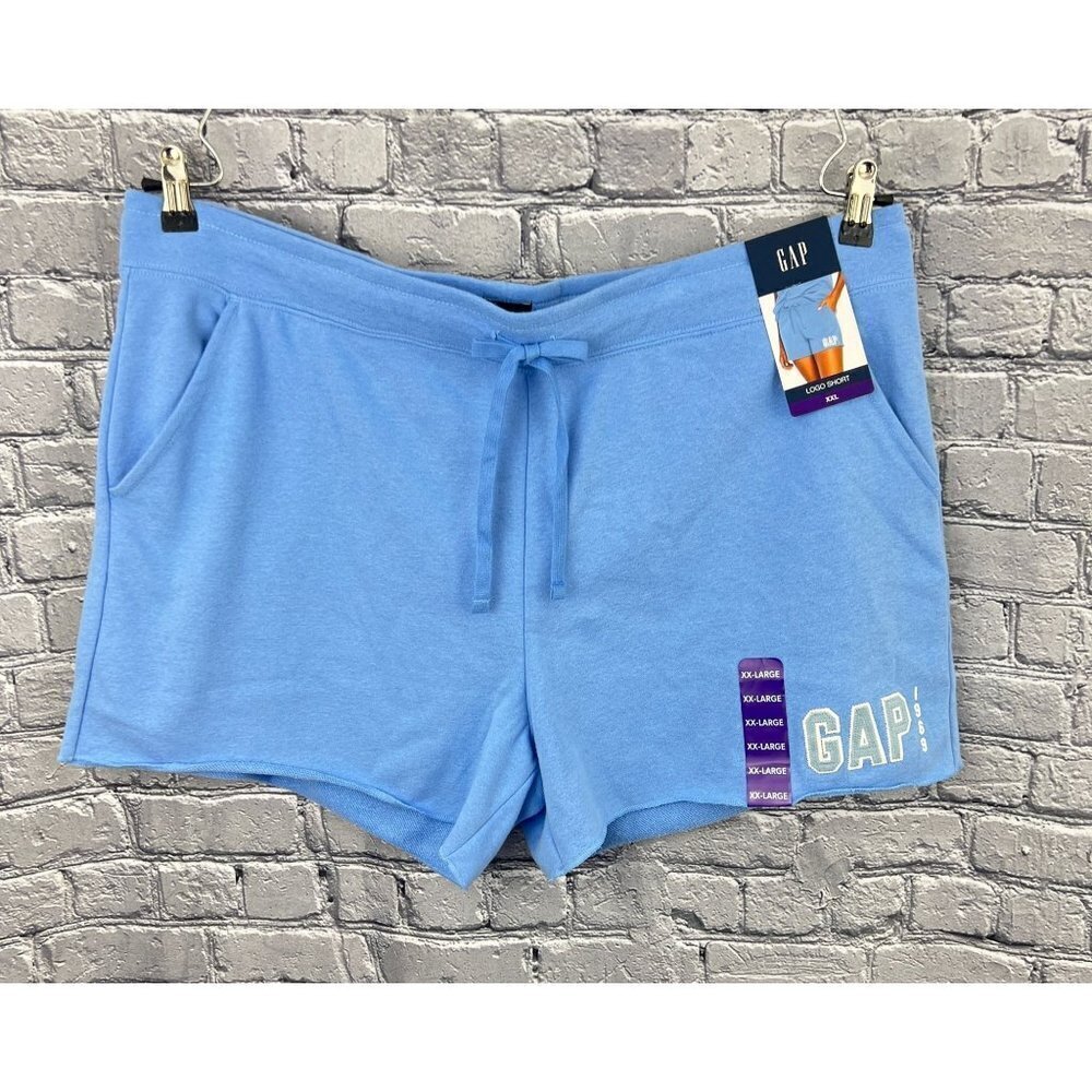 Gap Logo Womens Blue Pocket Sweat Shorts Size XXL - Picture 3 of 9